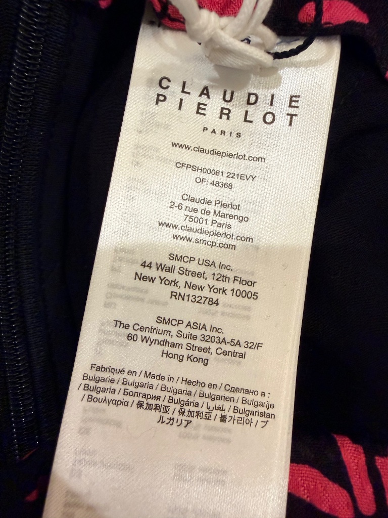 Claudie Pierlot High Waist Flare Shorts - Black And Pink Floral - Size Fr36/ Us — image 4 of 7